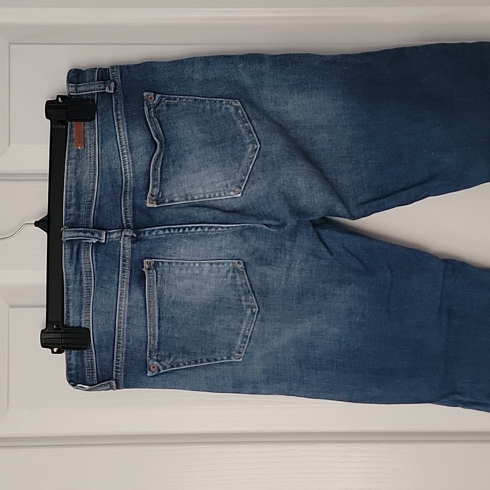 Pilcro Blue Jeans with Artistic Patches Anthropologie Slim Boyfriend Pants 26 - Picture 4 of 7